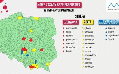 Aktualna mapa stref bezpieczeństwa sanitarnego.