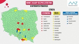 Aktualna mapa stref bezpieczeństwa sanitarnego.