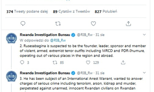 Bohater filmu "Hotelu Rwanda" oskarżony o terroryzm
