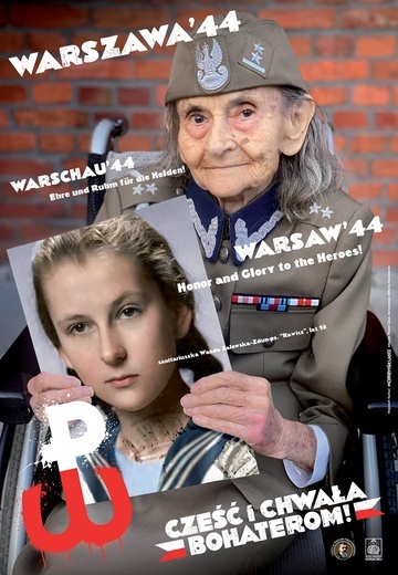 Pani Wanda Zalewska-Zdun walczyła w powstaniu warszawskim jako sanitariuszka. Jej zdjęcie w zestawieniu ze zdjęciem legitymacyjnym z 1936 r. jako plakat pojawiło się w sierpniu na ulicach Warszawy.