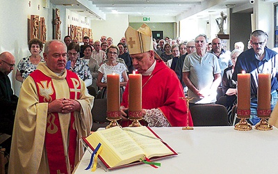Eucharystia w ośrodku w Reptach.