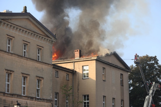 Pożar szkoły katolickiej w Lublińcu