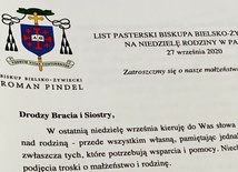 List bp. Romana Pindla na Niedzielę Rodziny.