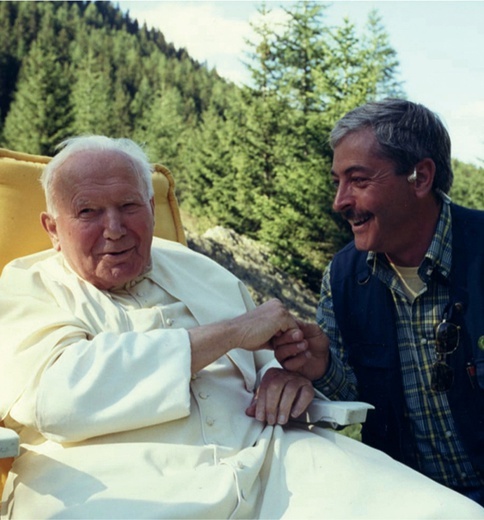 Valentin Pinci z Janem Pawłem II w górach Abruzji