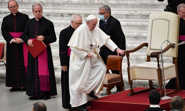 Papież Franciszek podczas audiencji
