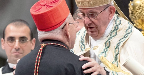 Patriarcha Babilonii dla Chaldejczyków abp Louis Raphaël I Sako z papieżem Franciszkiem.