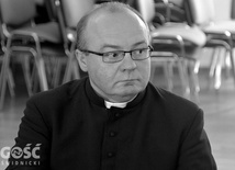 Ks. Piotr Mycan na jednym z kapłańskich spotkań.