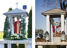 ▲	Święta Rita, bł. ks. Jerzy Popiełuszko, św. Michał Archanioł i św. Krzysztof spoglądają na cieplicką świątynię i opiekują się mieszkańcami wspólnoty.