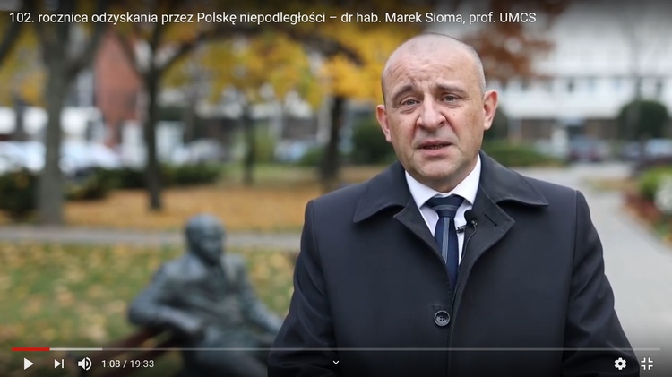 Prof. Marek Sioma z UMCS mówi o odzyskaniu niepodległości.