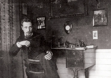 Rainer Maria Rilke w swoim gabinecie. Zdjęcie wykonano w 1905 roku.