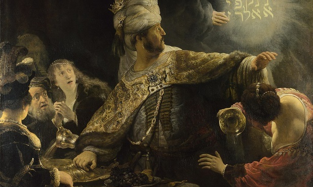 Rembrandt, Uczta Baltazara.