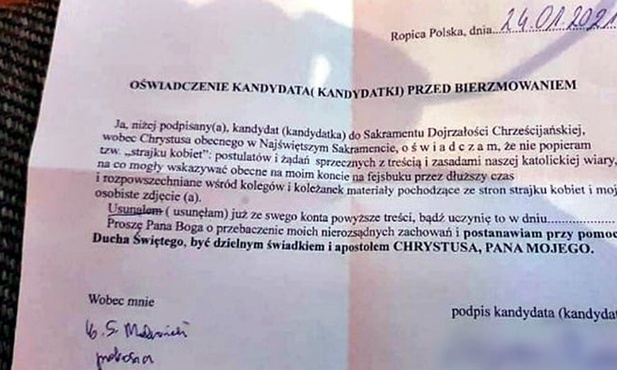 Oświadczenie Kurii Diecezjalnej w Rzeszowie ws. bierzmowania w Ropicy Polskiej