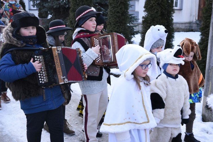 Kolędnicy, akordeoniści i heligoniści w Zakliczynie