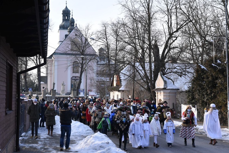 Kolędnicy, akordeoniści i heligoniści w Zakliczynie