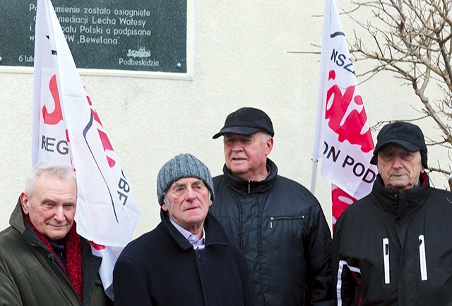 	Przedstawiciele strajkujących 40 lat temu (od lewej): Henryk Juszczyk, Henryk Kenig, Marcin Tyrna i Adam Michalski.
