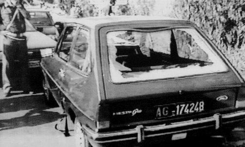 Samochód sędziego, zamordowanego 21 września 1990 roku.