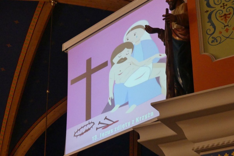 Animowana Droga Krzyżowa młodych z grupy "Chęci+" dla dzieci w Straconce