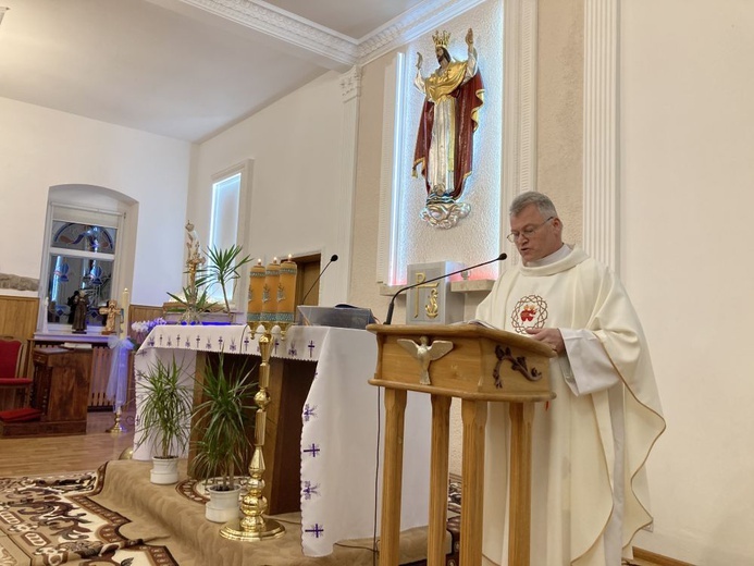 O. Zdzisław Świniarski SSCC w czasie powitania bp. Ignacego.