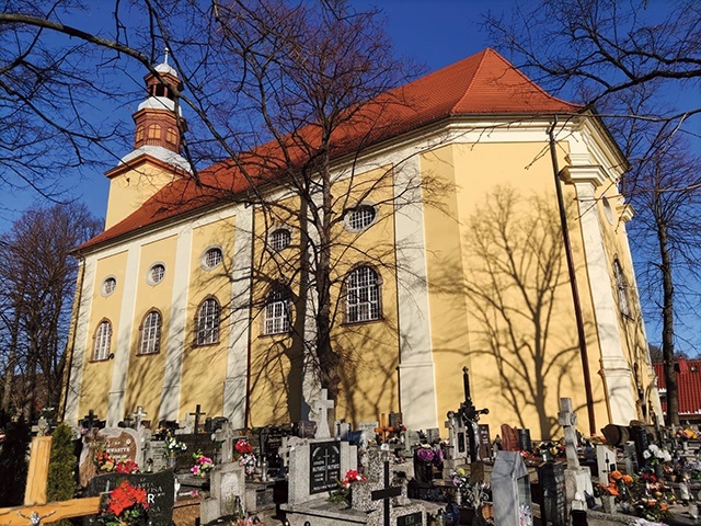 W ostatnich latach cały kościół został odmalowany na kolor żółty.