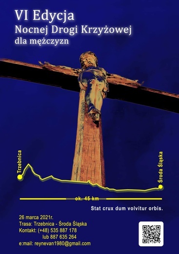 Nocna Droga Krzyżowa dla mężczyzn z Trzebnicy do Środy Śląskiej