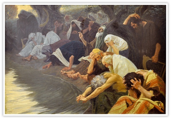 Gebhard Fugel "Nad rzekami Babilonu", olej na płótnie, ok. 1920 r. Muzeum Diecezjalne, Fryzynga (Niemcy)