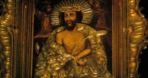 Łaskami słynący obraz Chrystusa Cierniem Koronowanego w głównym ołtarzu sanktuarium.