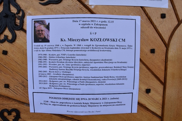 Ostatnie pożegnanie ks. Mieczysława Kozłowskiego