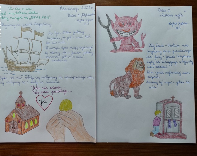 Rysunki i relacje z rekolekcji