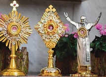▲	W parafii znajdują się relikwie św. Faustyny Kowalskiej, bł. ks. Michała Sopoćki i św. Jana Pawła II.