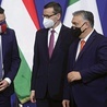 Matteo Salvini, Mateusz Morawiecki i Viktor Orbán 1 kwietnia 2021 na szczycie w Budapeszcie.