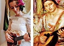Dyrektor Gminnego Centrum Kultury „Powozownia” odwzorowała m.in. obraz  „Dziewczyna z mandoliną”  Augusta Renoira.