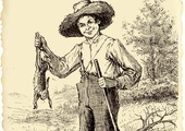 Huck Finn (na ilustracji z pierwszego wydania „Przygód Hucka Finna” z 1884 r.) dziś uznany został za rasitę. 