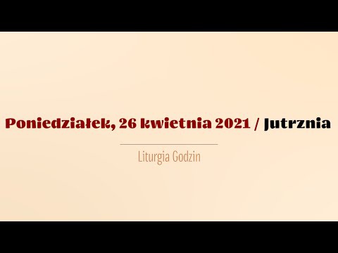 26 kwietnia - jutrznia