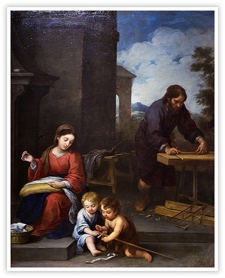 Bartolomé Esteban Murillo "Święta Rodzina ze św. Janem", olej na płótnie, 1668–1670, Muzeum Sztuk Pięknych, Budapeszt