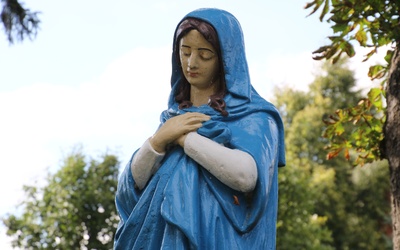 Figura Matki Bożej przed kościołem w Siecieniu k. Płocka.