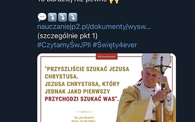 Wpisy w mediach społecznościowych zachęcały do poznawania papieskiego nauczania.