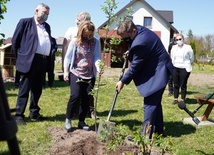 W gminie Bolimów posadzono sad w ramach projektu "Owoce Pamięci".