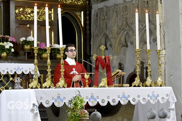 Strzegom. Wigilia Zesłania Ducha św. i gra świateł