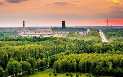Zakłady Górnicze Lubin – panorama rejonu Lubin Główny.