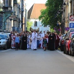 Procesja eucharystyczna w parafii Świętego Krzyża w Krakowie 2021