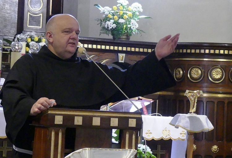 Br. Jan Hruszowiec w kościele Trójcy Przenajświętszej w Bielsku-Białej.