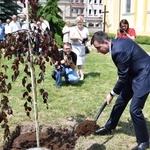 Poświęcenie zielonego "Zakątka u św. Mikołaja" w Głogowie