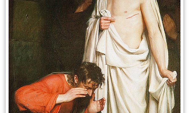 Carl Heinrich Bloch "Wątpiący Tomasz", olej na płótnie, 1882 r. kościół parafialny, Ugerløse (Dania)
