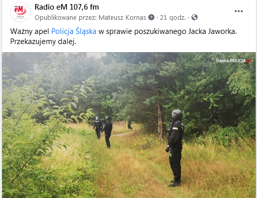 Śląskie. 20 tys. złotych nagrody za pomoc w znalezieniu Jacka Jaworka. "Gwarantujemy anonimowość"