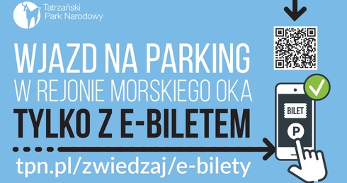 Jedziesz w Tatry? Parkingi w rejonie Morskiego Oka wyłącznie z e-biletem!