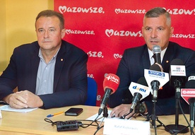 ▲	O wsparciu na konferencji prasowej mówił Rafał Rajkowski. Obok Tomasz Śmietanka.