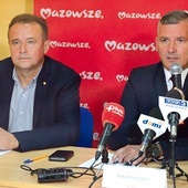 ▲	O wsparciu na konferencji prasowej mówił Rafał Rajkowski. Obok Tomasz Śmietanka.