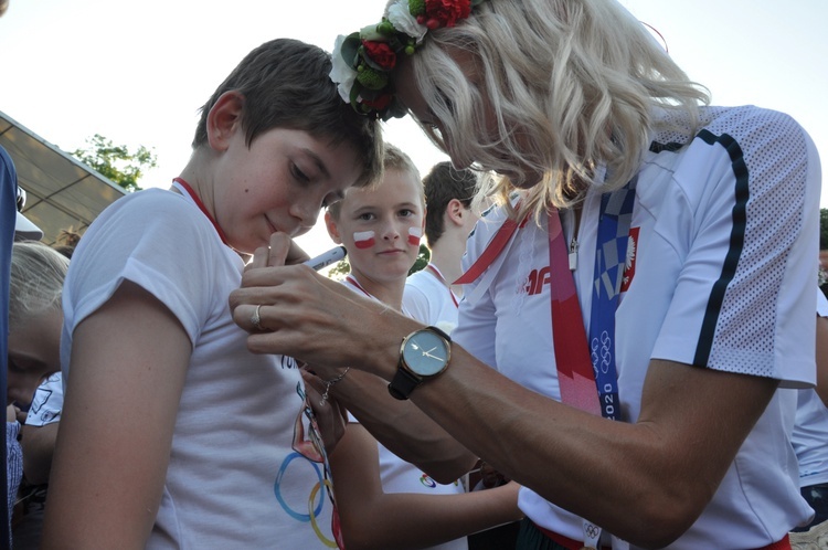 Powitanie Justyny Święty-Ersetic w Raciborzu