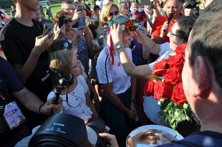 Powitanie Justyny Święty-Ersetic w Raciborzu