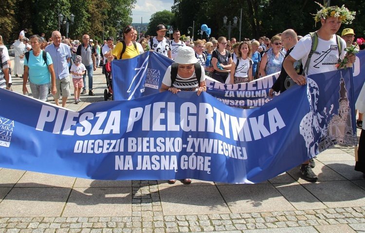 Powitanie 30. Pieszej Pielgrzymki Diecezji Bielsko-Żywieckiej na Jasnej Górze - 2021